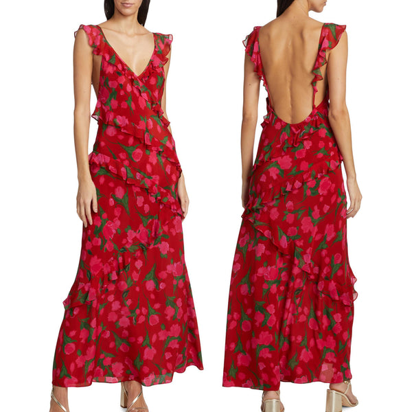 Floral Ruffle Maxi Dress