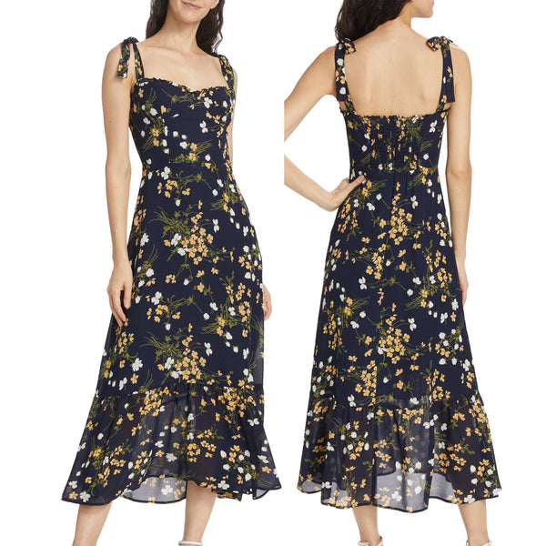 Floral Sleeveless Midi-Dress